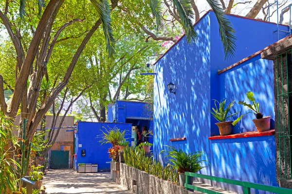 Mavi Saray Avlu Casa Azul Meksikalı Sanatçı Frida Kahlo Nun — Stok fotoğraf