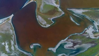 Nature drone sea view on Arabatskaya Strelka , Ukraine