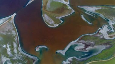 Nature drone sea view on Arabatskaya Strelka , Ukraine