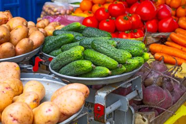 Fresh summer vegetables on market