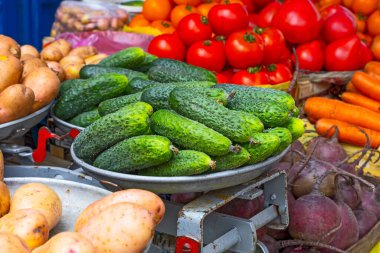 Fresh summer vegetables on market