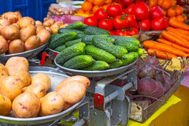 Fresh summer vegetables on market