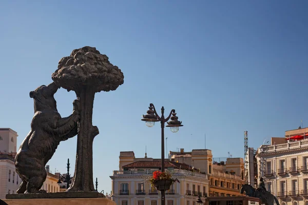 Bear Strawberry Tree Statue Symbol Madrid Puerta Del Sol Madrid — Photo