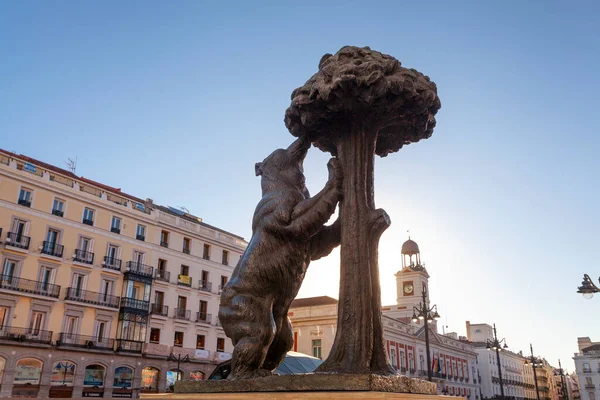 Madrid Spain Jfebruary 2022 Bear Strawberry Tree Statue Symbol Madrid — Foto Stock