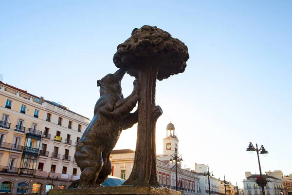 Madrid Spain Jfebruary 2022 Bear Strawberry Tree Statue Symbol Madrid — Zdjęcie stockowe