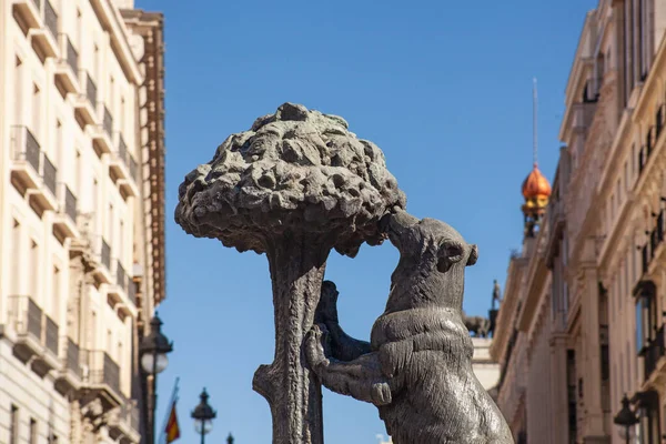 Bear Strawberry Tree Statue Symbol Madrid Puerta Del Sol Madrid — Stockfoto