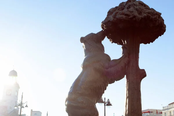 Bear Strawberry Tree Statue Symbol Madrid Puerta Del Sol Madrid — Zdjęcie stockowe