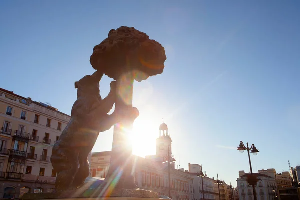 Bear Strawberry Tree Statue Symbol Madrid Puerta Del Sol Madrid — Stockfoto