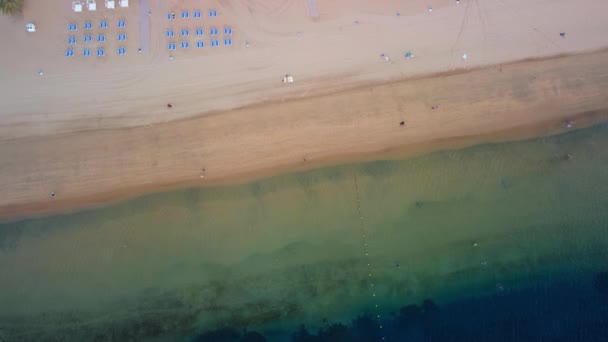 Teresitas Beach Aerial View Taken Drone Tenerife Canary Island Spain — Stockvideo