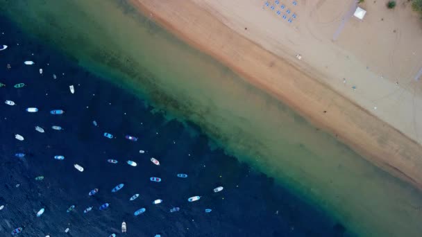 Teresitas Beach Aerial View Taken Drone Tenerife Canary Island Spain — Video Stock