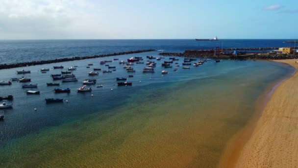 Teresitas Vista Aérea Playa Tomada Con Drone Tenerife Islas Canarias — Vídeo de stock
