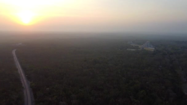 Chichen Itza Pyramids Forest Early Morning Sunrise Time — Vídeo de Stock