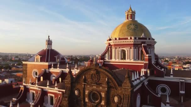 Sunrise Puebla Downtown Taken Drone Mexico — Stockvideo