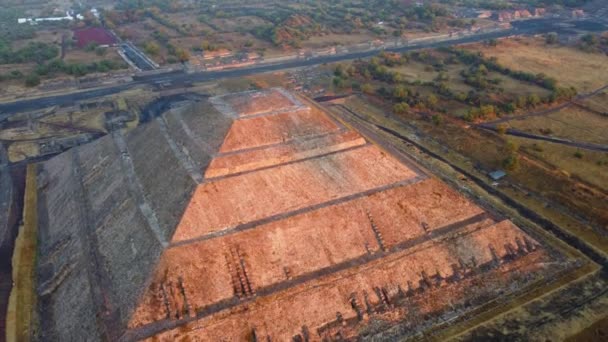 Zonsopgang Boven Teotihuacan Piramide Mexico — Stockvideo
