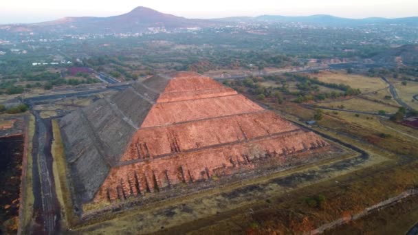 Salida Del Sol Sobre Pirámide Teotihuacán México — Vídeos de Stock