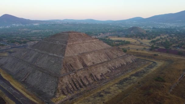 Teotihuacan Piramidinin Üzerinde Gün Doğumu Meksika — Stok video