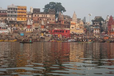VARANASI, INDIA - November 15: Boats at the river ganges on the auspicious Maha Shivaratri festival on November 15, 2013 at Dasashwamedh ghat in Varanasi, Uttar Pradesh, India