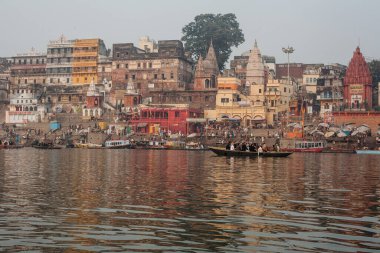 VARANASI, INDIA - November 15: Boats at the river ganges on the auspicious Maha Shivaratri festival on November 15, 2013 at Dasashwamedh ghat in Varanasi, Uttar Pradesh, India