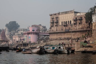 VARANASI, INDIA - November 15: Boats at the river ganges on the auspicious Maha Shivaratri festival on November 15, 2013 at Dasashwamedh ghat in Varanasi, Uttar Pradesh, India 