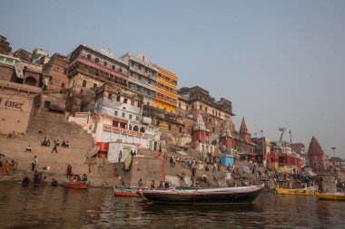 VARANASI, INDIA - November 15: Boats at the river ganges on the auspicious Maha Shivaratri festival on November 15, 2013 at Dasashwamedh ghat in Varanasi, Uttar Pradesh, India 
