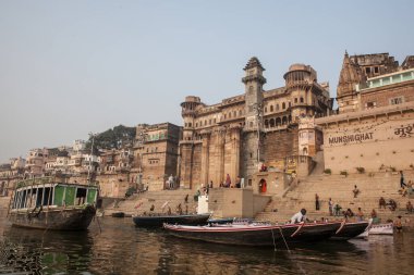 VARANASI, INDIA - November 15: Boats at the river ganges on the auspicious Maha Shivaratri festival on November 15, 2013 at Dasashwamedh ghat in Varanasi, Uttar Pradesh, India 