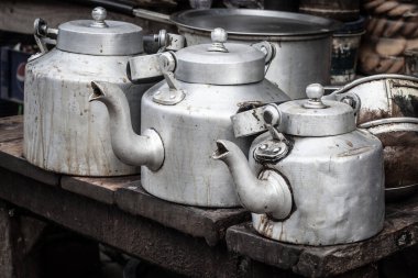 aluminum kettle for Indian masala tea with glass 