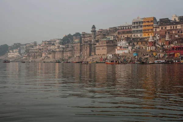 Varanasi India November Boats River Ganges Auspicious Maha Shivaratri Festival - Stock-foto