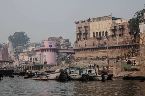 Varanasi India November Boats River Ganges Auspicious Maha Shivaratri Festival — Zdjęcie stockowe