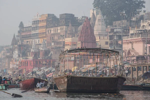 Varanasi India November Boats River Ganges Auspicious Maha Shivaratri Festival — Stockfoto