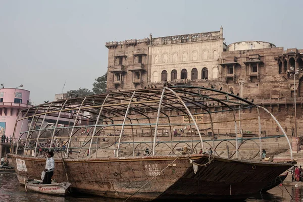 Varanasi India November Boats River Ganges Auspicious Maha Shivaratri Festival — Stock Photo, Image