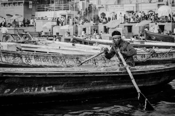 Varanasi India November Boats River Ganges Auspicious Maha Shivaratri Festival — Foto de Stock