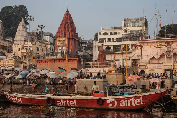 Varanasi India November Boats River Ganges Auspicious Maha Shivaratri Festival — Stockfoto