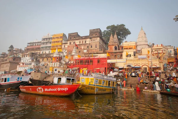 VARANASI, INDIA - November 15: Boats at the river ganges on the auspicious Maha Shivaratri festival on November 15, 2013 at Dasashwamedh ghat in Varanasi, Uttar Pradesh, India
