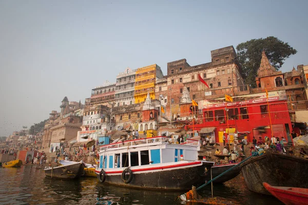 Varanasi India November Boats River Ganges Auspicious Maha Shivaratri Festival — Stock fotografie