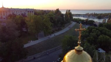 Mykolaiv city top view taken with drone, Ukraine