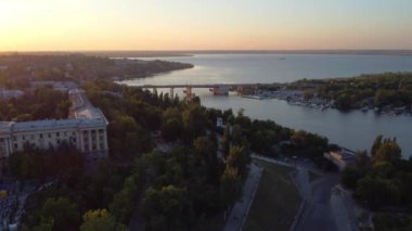 Mykolaiv city top view taken with drone, Ukraine