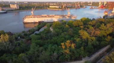 Mykolaiv city top view taken with drone, Ukraine