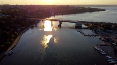 Mykolaiv city top view taken with drone, Ukraine