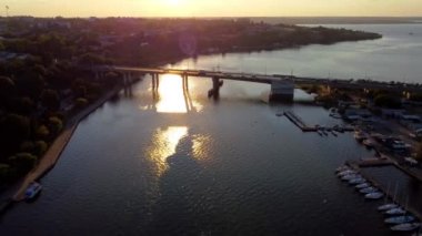Mykolaiv city top view taken with drone, Ukraine
