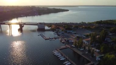 Mykolaiv city top view taken with drone, Ukraine