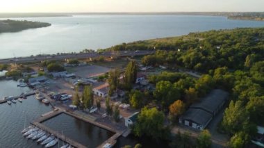 Mykolaiv city top view taken with drone, Ukraine