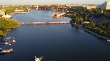 Mykolaiv city top view taken with drone, Ukraine