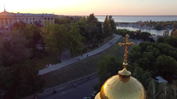 Mykolaiv City Top View Taken Drone Ukraine — Stockvideo