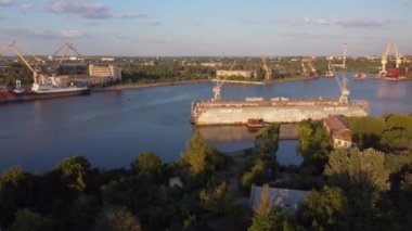 Mykolaiv city top view taken with drone, Ukraine