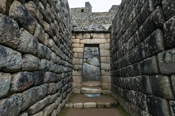 Inca Fal Machu Picchu Faluban Peru Dél Amerika — Stock Fotó