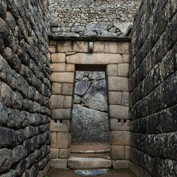 Inca Fal Machu Picchu Faluban Peru Dél Amerika — Stock Fotó