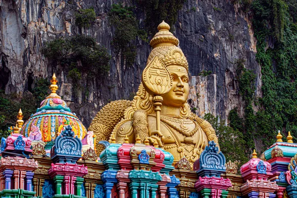 Grande Estátua Hindu Deus Murugan Batu Cavernas Templo Hindu Marco — Fotografia de Stock