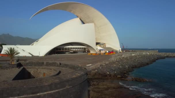 Aerial Photography Drone Point View Modern Architecture Santa Cruz Tenerife — 비디오