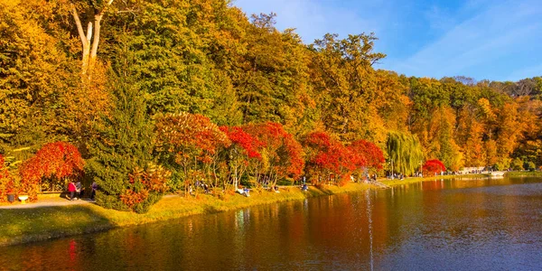 Feofaniya park in autumn in summer day , Kyiv, Ukraine