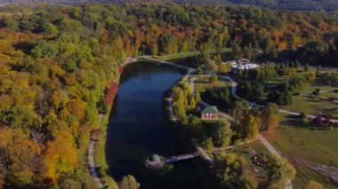 Feofaniya park in autumn taken with drone , Kyiv, Ukraine
